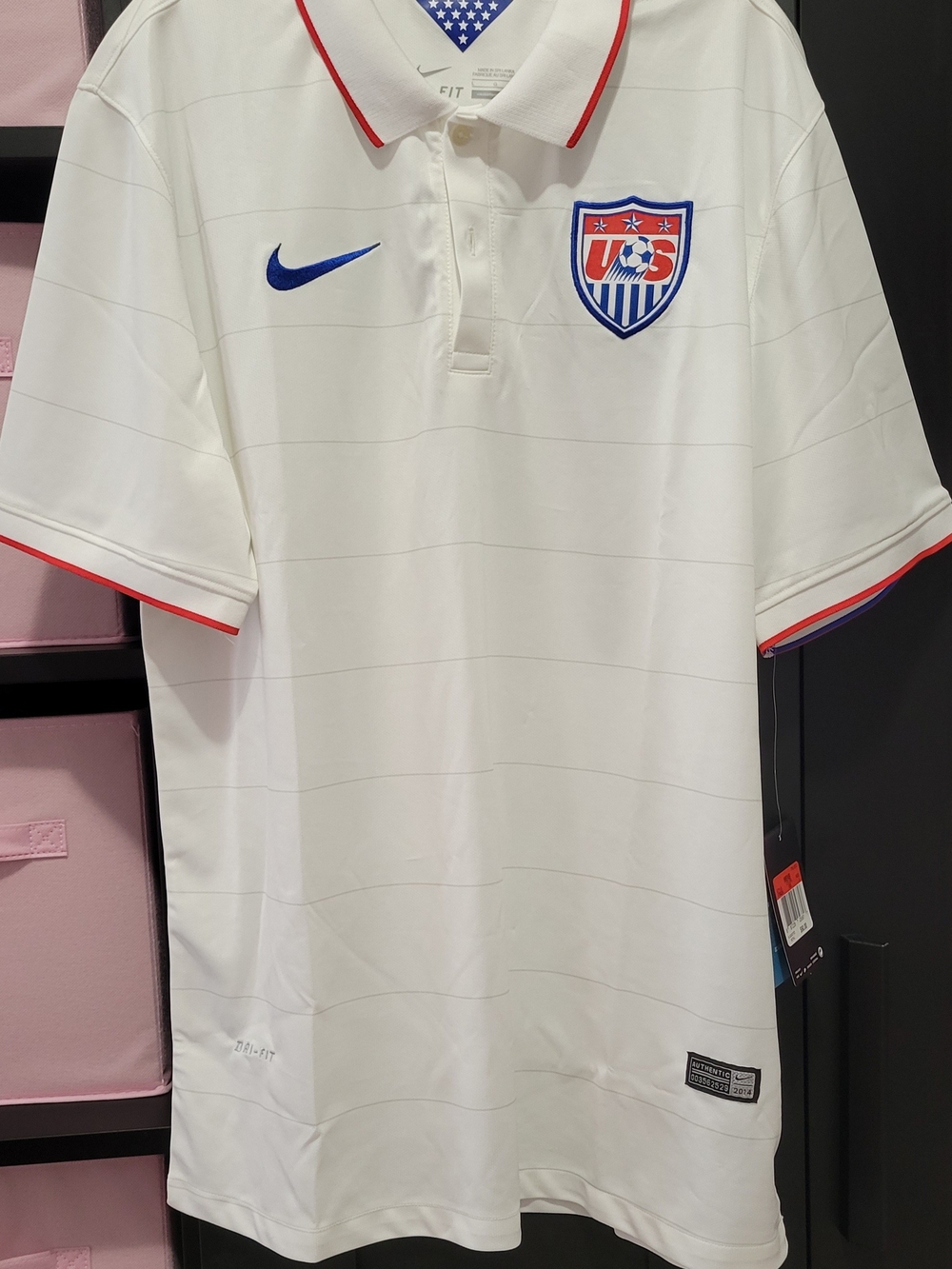 AUTHENTIC RARE Nike 2014 US Men's Soccer Polo Jersey - L